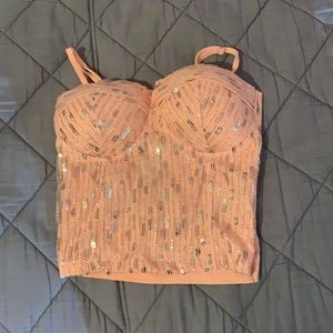 small shiny crop top